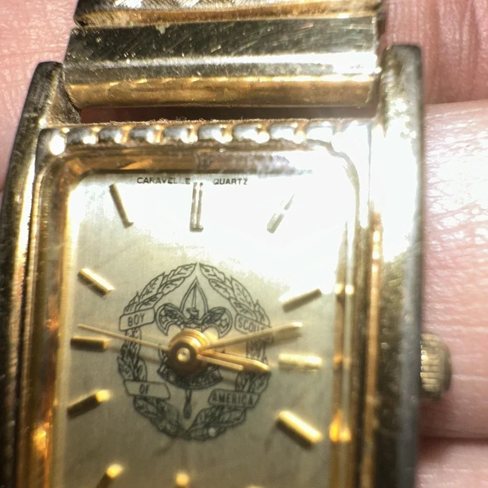 Works VTG Caravelle Chief Scout Executive's Ladies Watch Gold Tone 19mm Fit 6.75